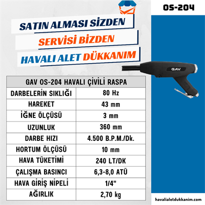 GAV OS-204 Havalı Çivili Raspa