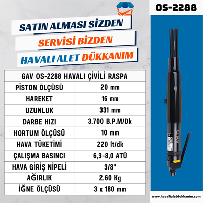 GAV OS-2288 Havalı Çivili Raspa