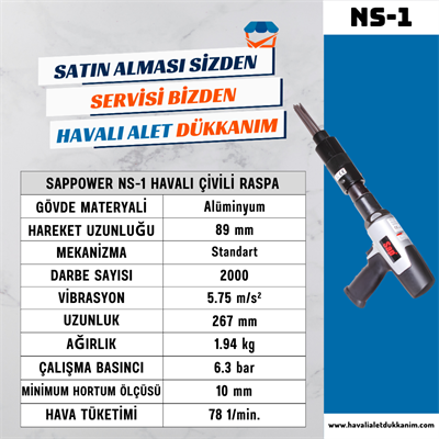 SAPPOWER NS-1 Havalı Çivili Raspa