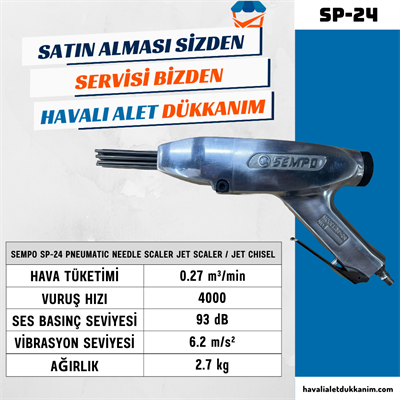 Sempo SP-24 Havalı Çivili Raspa Jet Scaler / Jet Chisel