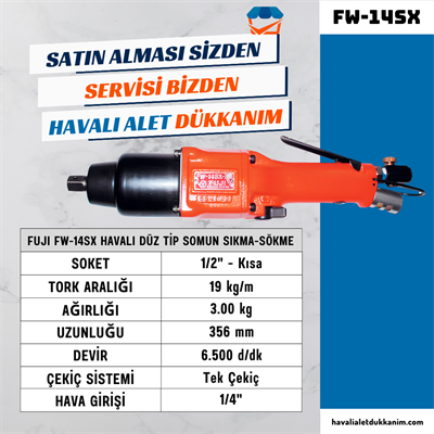 FUJI FW-14SX Havalı Düz Tip Somun Sıkma-Sökme 1/2