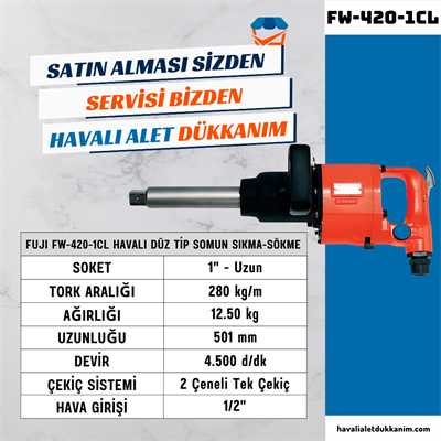 FUJI FW-420-1CL Havalı Düz Tip Somun Sıkma-Sökme 1