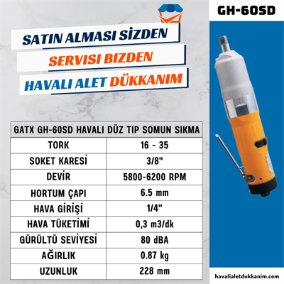 GATX GH-60SD Havalı Düz Tip Somun Sıkma