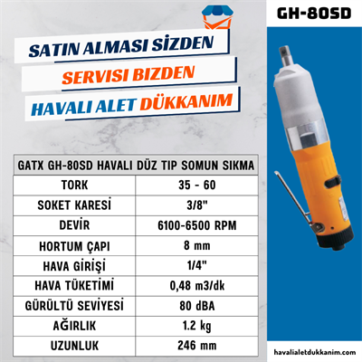 GATX GH-80SD Havalı Düz Tip Somun Sıkma