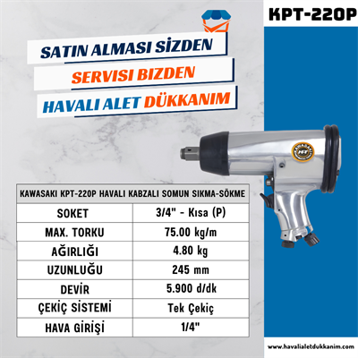 KAWASAKI KPT-220P Havalı Kabzalı Somun Sıkma-Sökme 3/4
