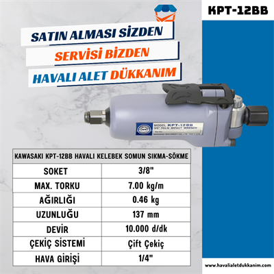 KAWASAKI KPT-12BB Havalı Kelebek Somun Sıkma-Sökme 3/8