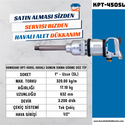 KAWASAKI KPT-450SL Havalı Somun Sıkma-Sökme Düz Tip 1