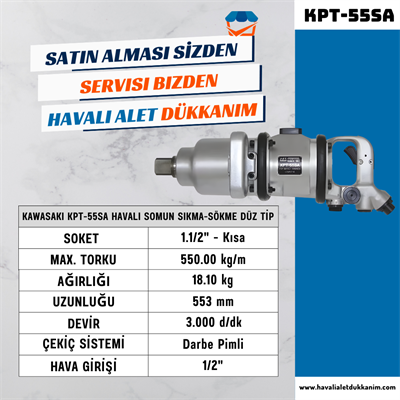 KAWASAKI KPT-55SA Havalı Somun Sıkma-Sökme Düz Tip 1.1/2
