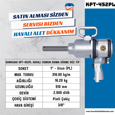 KAWASAKI KPT-452PL Havalı Somun Sıkma-Sökme Düz Tip 1