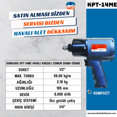 KAWASAKI KPT-14ME Havalı Kabzalı Somun Sıkma-Sökme 1/2