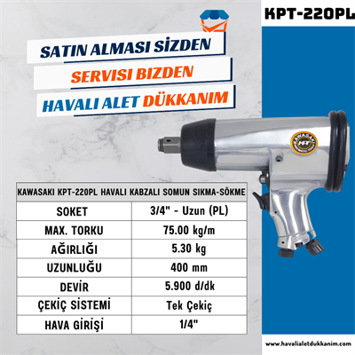 KAWASAKI KPT-220PL Havalı Kabzalı Somun Sıkma-Sökme 3/4