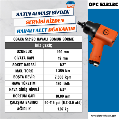 OSAKA OPC 51212C Havalı Somun Sökme 1/2