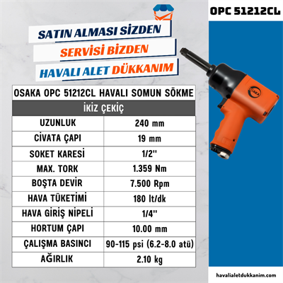 OSAKA OPC 51212CL Havalı Somun Sökme 1/2