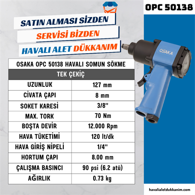 OSAKA OPC 50138 Havalı Somun Sökme 3/8