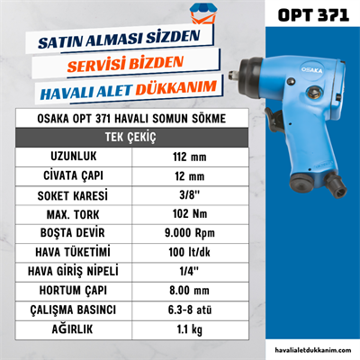 OSAKA OPT 371 Havalı Somun Sökme 3/8