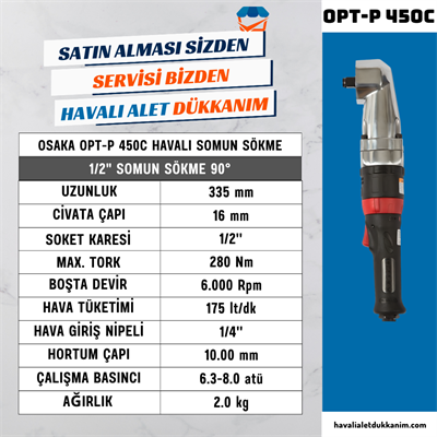 OSAKA OPT-P 450C Havalı Somun Sökme 1/2