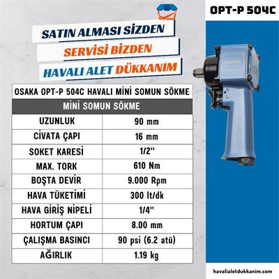 OSAKA OPT-P 504C Havalı Mini Somun Sökme 1/2
