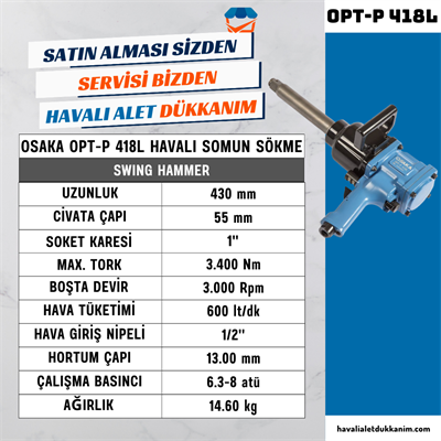OSAKA OPT-P 418L Havalı Somun Sökme 1