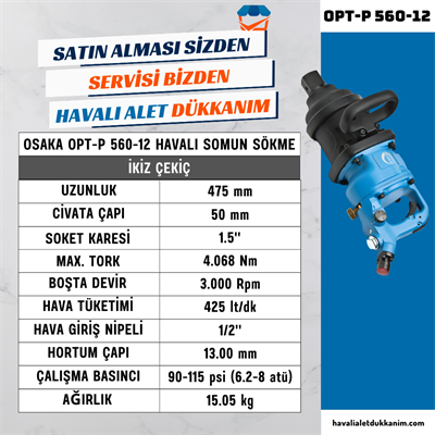OSAKA OPT-P 560-12 Havalı Somun Sökme 1.5