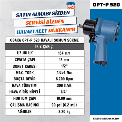 OSAKA OPT-P 520 Havalı Somun Sökme 1/2