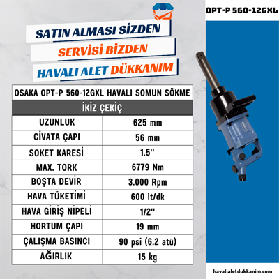 OSAKA OPT-P 560-12GXL Havalı Somun Sökme 1.5