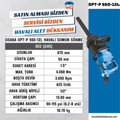 OSAKA OPT-P 560-12L Havalı Somun Sökme 1.5