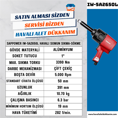 SAPPOWER IW-5A2650L Havalı Somun Sıkma-Sökme 1