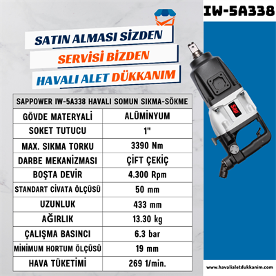 SAPPOWER IW-5A338 Havalı Somun Sıkma-Sökme 1