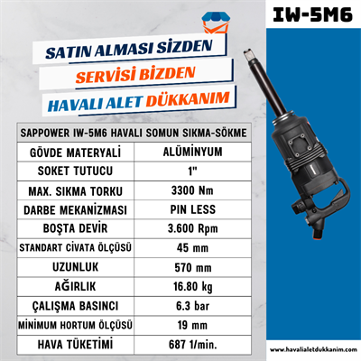 SAPPOWER IW-5M6 Havalı Somun Sıkma-Sökme 1