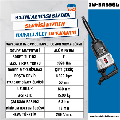 SAPPOWER IW-5A338L Havalı Somun Sıkma-Sökme 1