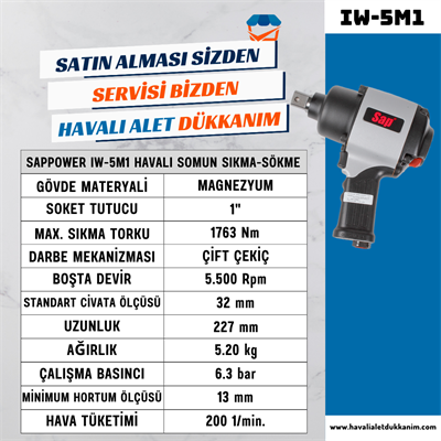 SAPPOWER IW-5M1 Havalı Somun Sıkma-Sökme 1