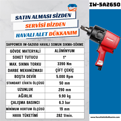 SAPPOWER IW-5A2650 Havalı Somun Sıkma-Sökme 1