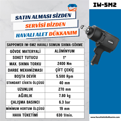 SAPPOWER IW-5M2 Havalı Somun Sıkma-Sökme 1