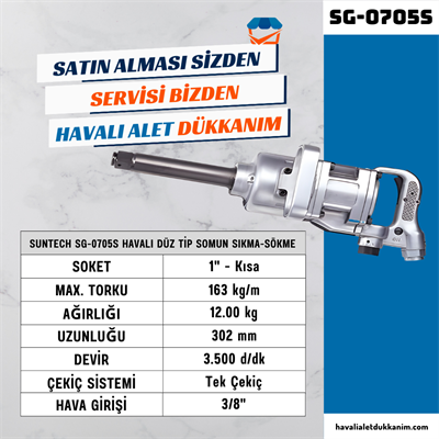 SUNTECH SG-0705S Havalı Düz Tip Somun Sıkma-Sökme 1