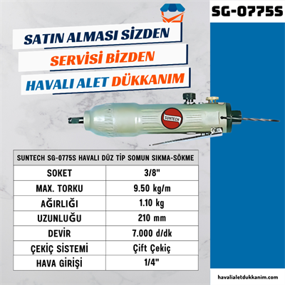 SUNTECH SG-0775S Havalı Düz Tip Somun Sıkma-Sökme 3/8