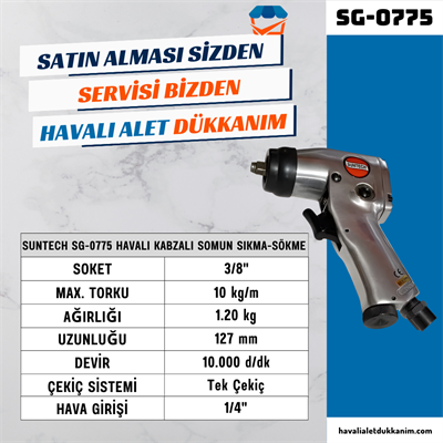 SUNTECH SG-0775 Havalı Kabzalı Somun Sıkma-Sökme 3/8