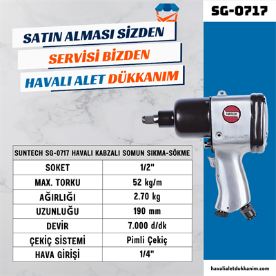 SUNTECH SG-0717 Havalı Kabzalı Somun Sıkma-Sökme 1/2