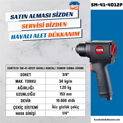 SUNTECH SM-41-4012P Havalı Kabzalı Somun Sıkma-Sökme 3/8