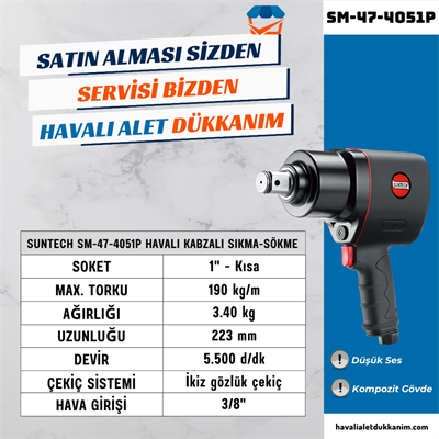 SUNTECH SM-47-4051P Havalı Kabzalı Somun Sıkma-Sökme 1