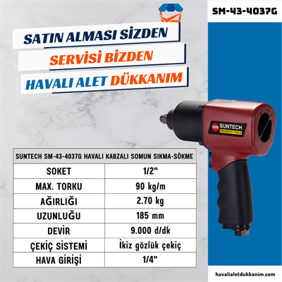 SUNTECH SM-43-4037G Havalı Kabzalı Somun Sıkma-Sökme 1/2