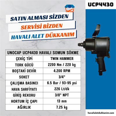 UNOCAP UCP4430 Havalı Somun Sökme 3/4