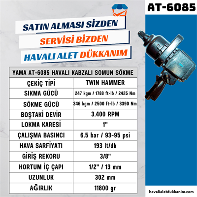 YAMA AT-6085P Havalı Kabzalı Somun Sökme 1