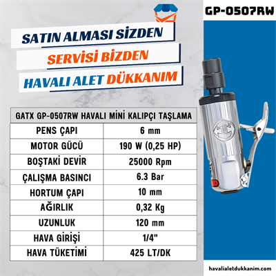 GATX GP-0507RW Havalı Mini Kalıpçı Taşlama