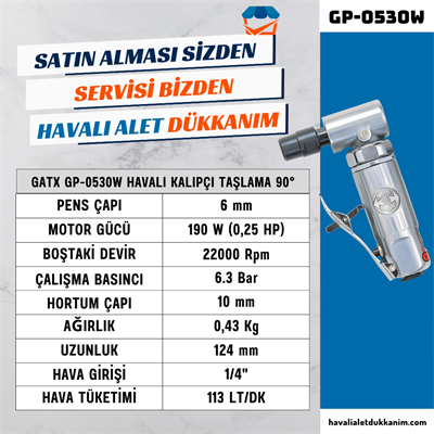 GATX GP-0530W Havalı Kalıpçı Taşlama 90°