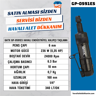GATX GP-0591ES Havalı Endüstriyel Kalıpçı Taşlama