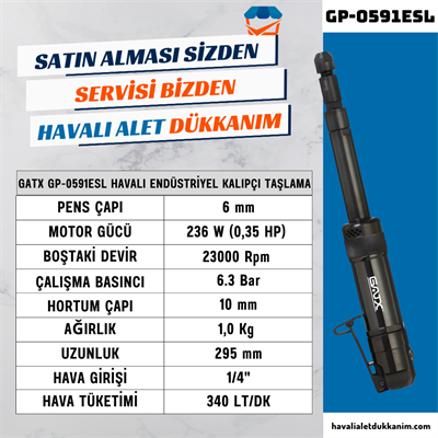 GATX GP-0591ESL Havalı Endüstriyel Kalıpçı Taşlama