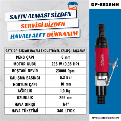 GATX GP-2212WH Havalı Endüstriyel Kalıpçı Taşlama
