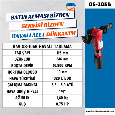 GAV OS-105B Havalı Taşlama