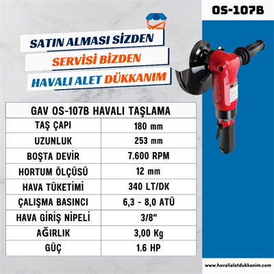 GAV OS-107B Havalı Taşlama
