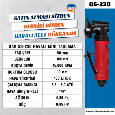 GAV OS-230 Havalı Mini Taşlama